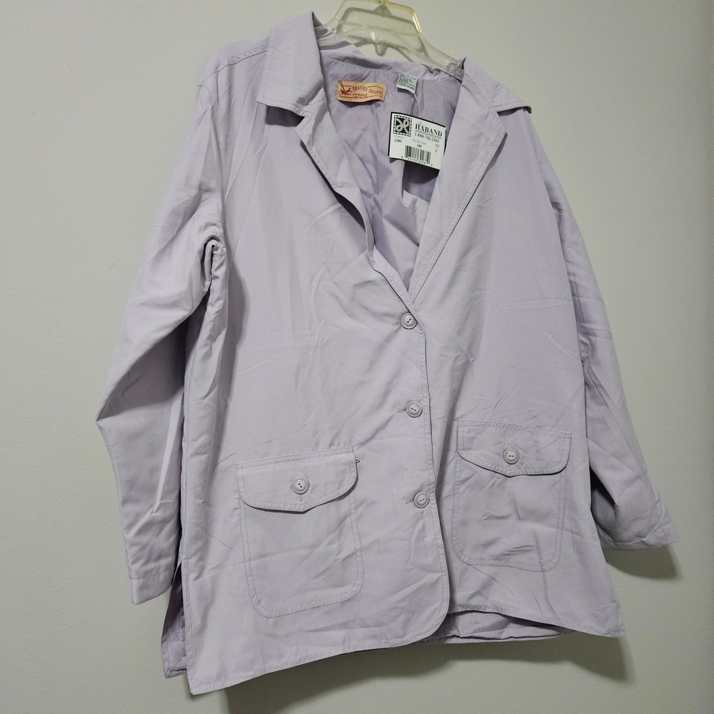 Haband Travel Smart Womens Lavender Purple Lightweight Jacket Blazer‎ Size L NWT
